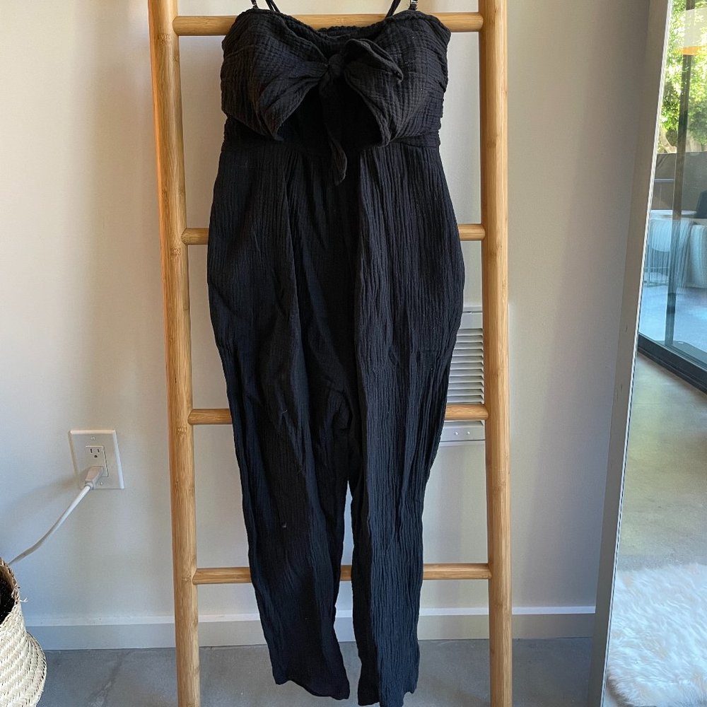 Anthropologie Black Breezy Bow-tie Romper/Jumpsuit in XS